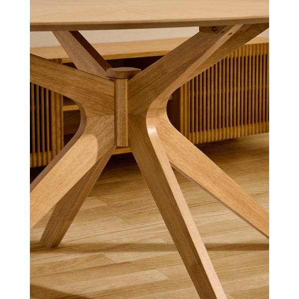 Okrúhly jedálenský stôl s doskou v dubovom dekore ø 120 cm Naanim – Kave Home-image-2