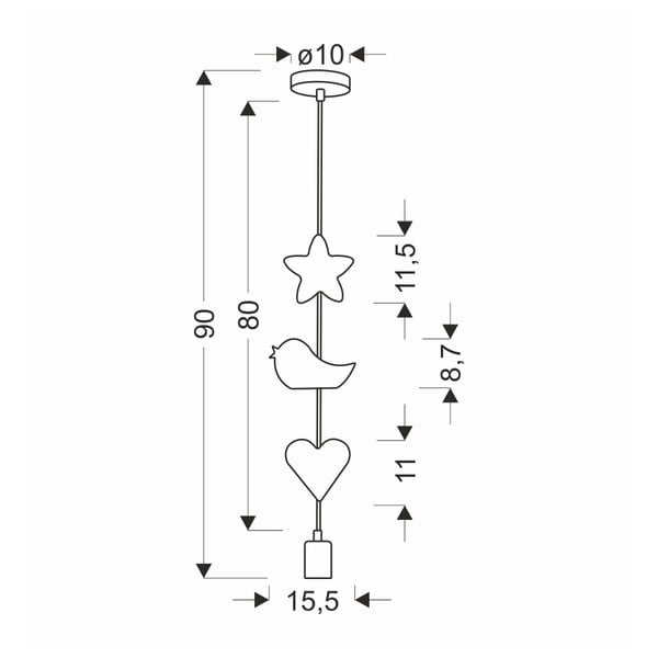 Bielo-ružové detské svietidlo s kovovým tienidlom Single - Candellux Lighting-image-2