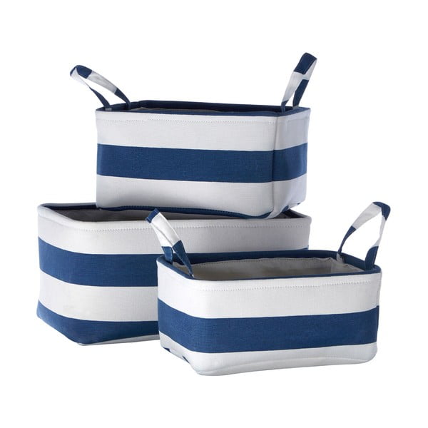 Sada 3 úložných modro-bielych košíkov Premier Housewares Sailor