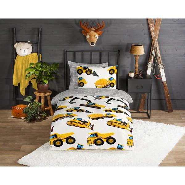 Flanelové detské obliečky na jednolôžko 140x200 cm Dig – Good Morning-image-1