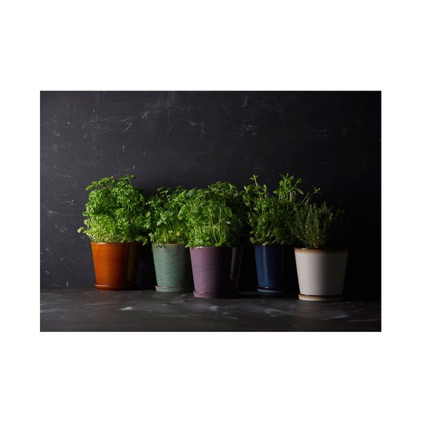 Kameninový obal na kvetináč ø 14 cm Gastro Green/Black – Bitz-image-2