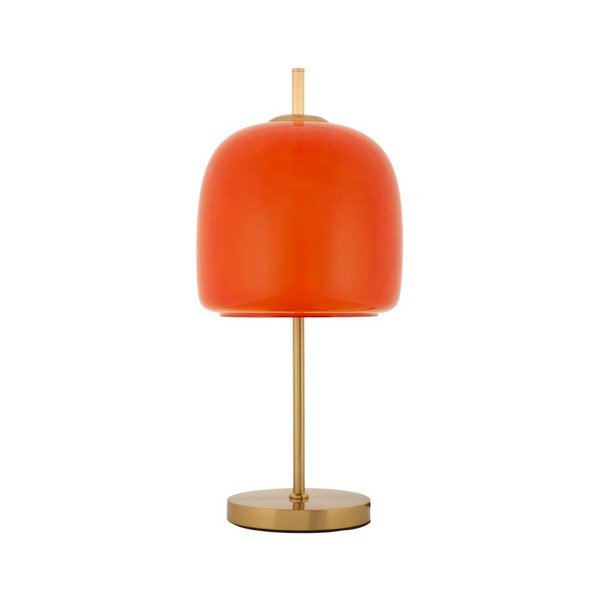 Oranžová/v zlatej farbe kovová stolová lampa so skleneným tienidlom (výška  53 cm) Oldy – Mauro Ferretti