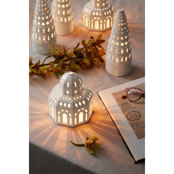 Biely keramický vianočný svietnik Kähler Design Lighthouse, ø 12 cm-image-3