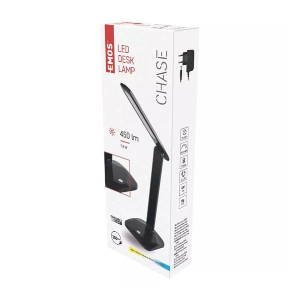 Čierna LED stmievateľná stolová lampa (výška 37 cm) Chase – EMOS-image-1