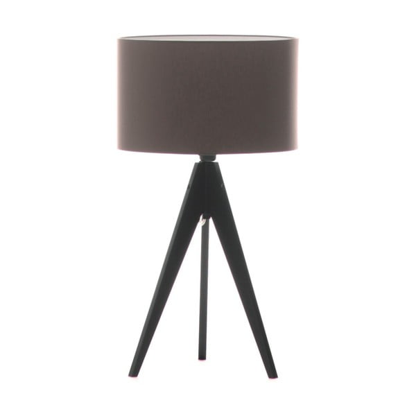 Hnedá stolová lampa 4room Artist, čierna lakovaná breza, Ø 33 cm