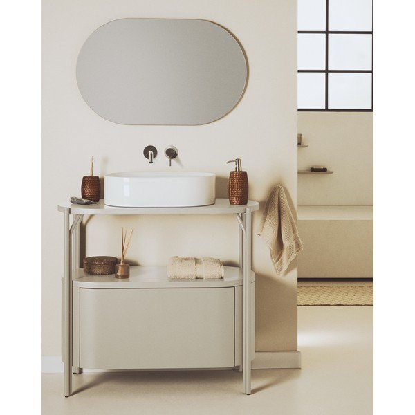 Biela skrinka pod umývadlo 90x81 cm Arely – Kave Home-image-1