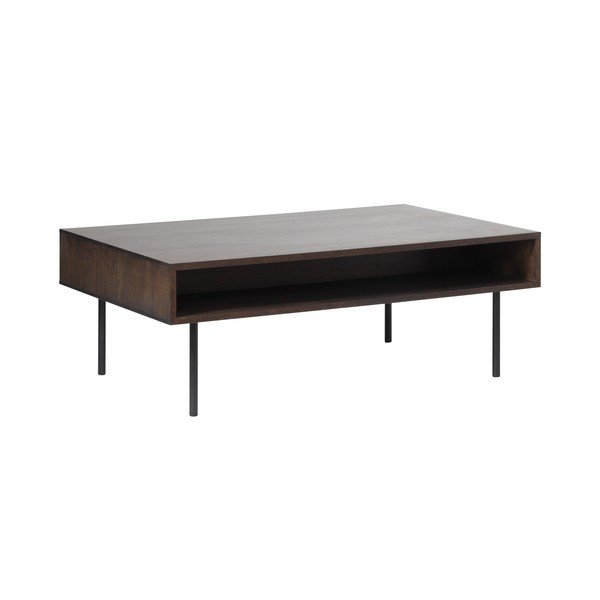 Tmavohnedý konferenčný stolík s doskou v dubovom dekore 71x117 cm Latina – Unique Furniture-image-3