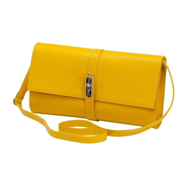 Žltá kožená kabelka Andrea Cardone 1010