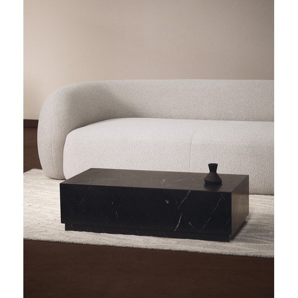 Čierny mramorový konferenčný stolík 50x100 cm Sorein – Kave Home-image-1