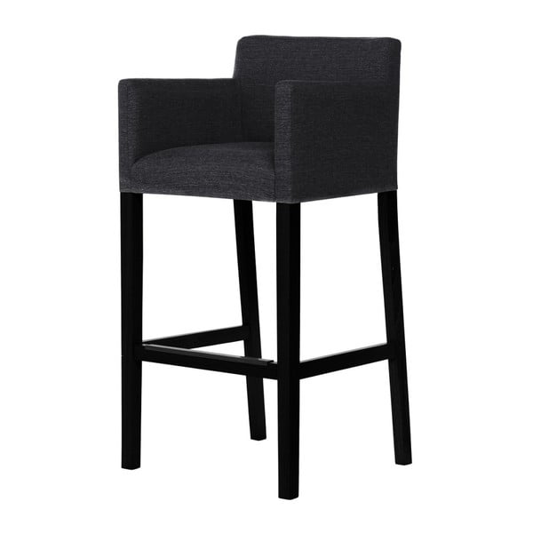 Čierna barová stolička s čiernymi nohami Ted Lapidus Maison Sillage