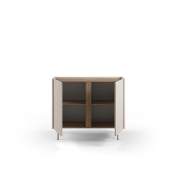 Skrinka v dekore duba v krémovo-prírodnej farbe 100x82,5x40 cm Lucile – Marckeric-image-3