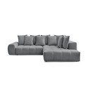 Tmavosivá ženilková rozkladacia/s úložným priestorom rohová pohovka (pravý roh/do L) Everest – Bobochic Paris