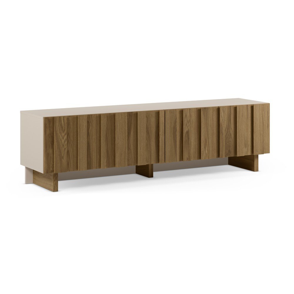 E-shop Krémovobiely/v prírodnej farbe TV stolík z borovicového dreva 180x50x43 cm Marlo – Marckeric