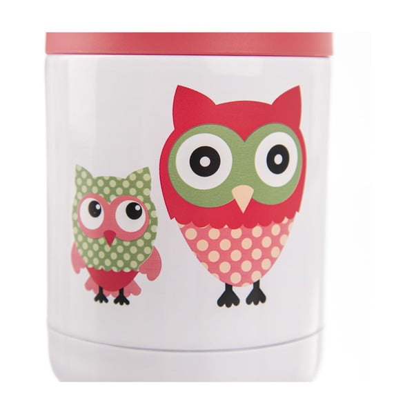 Červeno-biela detská termoska 480 ml Sova – Orion-image-3