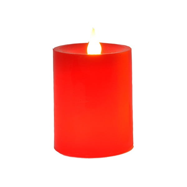 Červená vosková LED sviečka Best Season Light, 12 cm