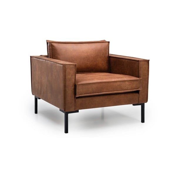 Hnedé kreslo z imitácie kože Rate - Scandic