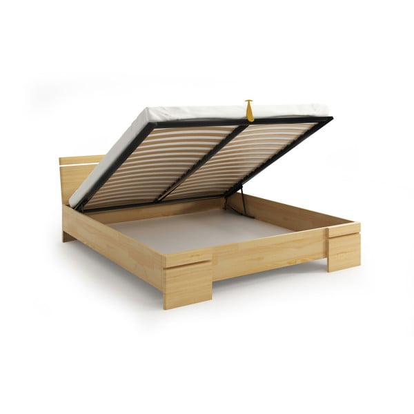 Dvojlôžková posteľ z borovicového dreva s úložným priestorom SKANDICA Sparta Maxi, 200 × 200 cm-image-4