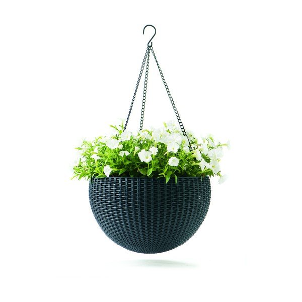 Plastový závesný a nástenný  kvetináč ø 35 cm Hangingsphere – Keter-image-2