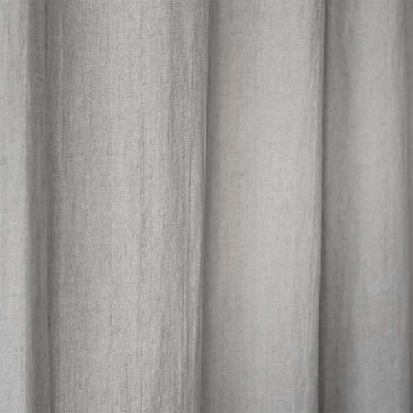 Svetlosivý ľanový záves s pútkami Linen Tales Night Time, 250 x 140 cm-image-1