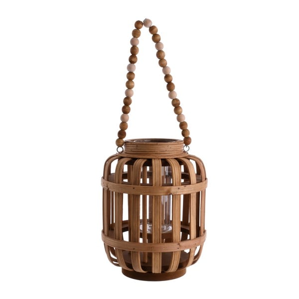 Hnedý drevený lampáš InArt Solla, ⌀ 18 cm
