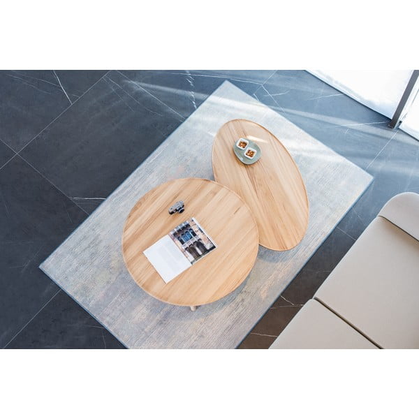 Okrúhly konferenčný stolík z dubového dreva v prírodnej farbe ø 100 cm Mu - Gazzda-image-2