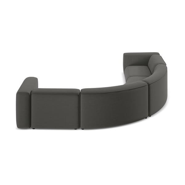 Sivá zamatová rohová pohovka Ekahi – Makamii-image-4