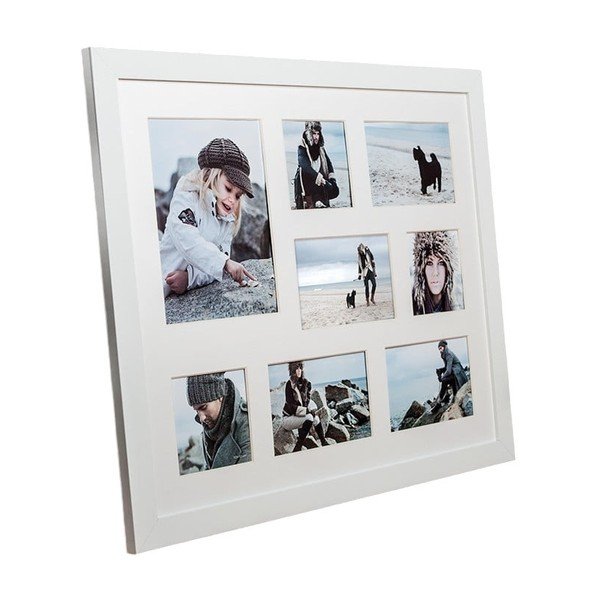 Biely rámček na 8 fotografií Styler Narvik, 51 × 41 cm