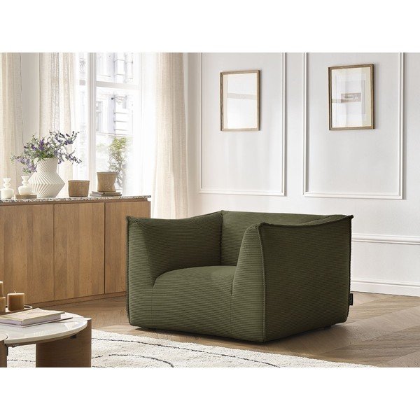 Zelené menčestrové kreslo Giorgia – Bobochic Paris-image-1