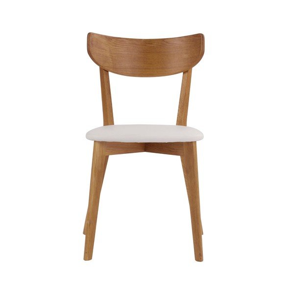 Hnedá dubová jedálenská stolička s bielym sedadlom Rowico Ami-image-2