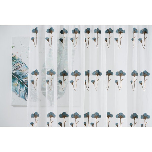 Bielo-modrá záclona 140x260 cm Elba – Mendola Fabrics-image-1