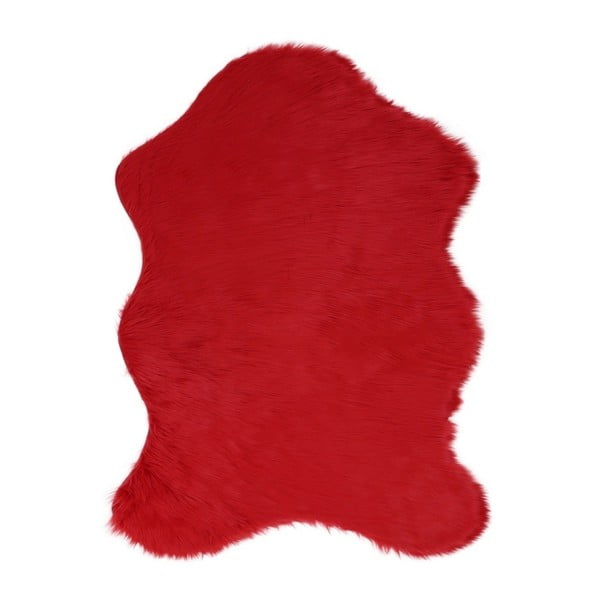 Červený koberec z umelej kožušiny Pelus Red, 75 × 100 cm