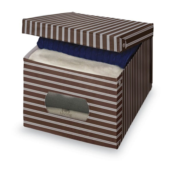 Hnedo-sivý úložný box Domopak Living, 31 × 50 cm