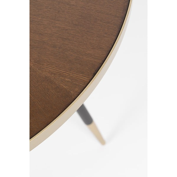 Okrúhly jedálenský stôl s doskou v dekore orechového dreva ø 91 cm Denise – White Label-image-2