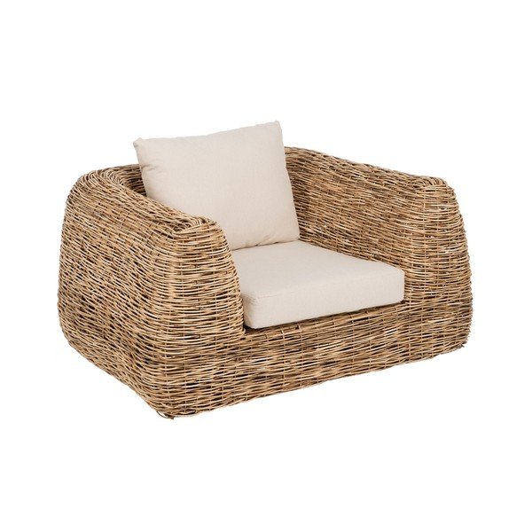 Kreslo s výpletom v bielej a prírodnej farbe – Ixia