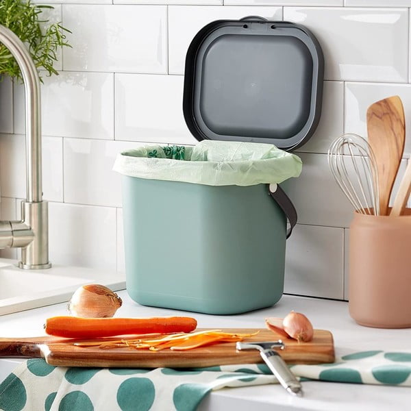 Zelená nádoba na kompostovateľný odpad 6 l Albula - Rotho-image-1