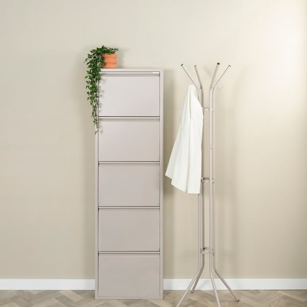 Taupe kovová výklopná skrinka na topánky 50x169x15 cm Billy – Spinder Design-image-1