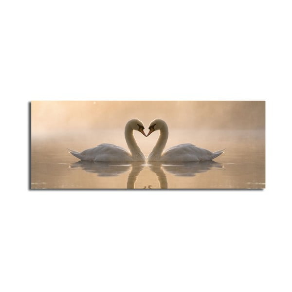 Obraz na plátne Swan Love, 90 × 30 cm