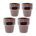 Hnedé kameninové šálky v súprave 4 ks na espresso 100 ml Tone – Dakls