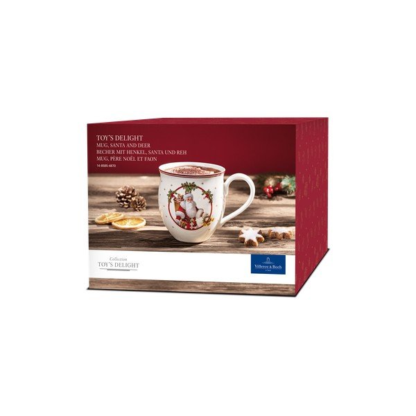 Biely porcelánový hrnček s vianočným motívom Villeroy & Boch Santa a jeleň-image-3