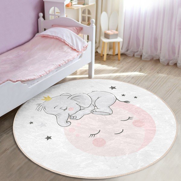 Biely detský koberec ø 120 cm Comfort – Mila Home-image-2