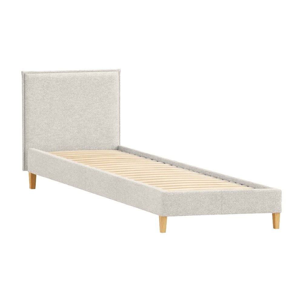 Béžová čalúnená jednolôžková posteľ s roštom 90x200 cm Tina – Ropez