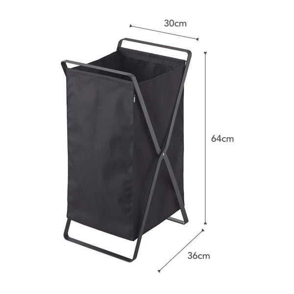 Čierny skladací kôš na bielizeň YAMAZAKI Tower Laundry-image-2
