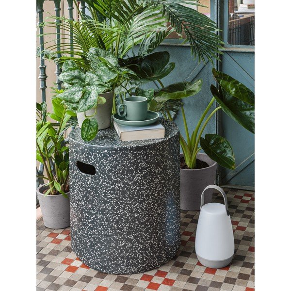 Čierny betónový odkladací stolík Kave Home Jenell, ⌀ 35 cm-image-1