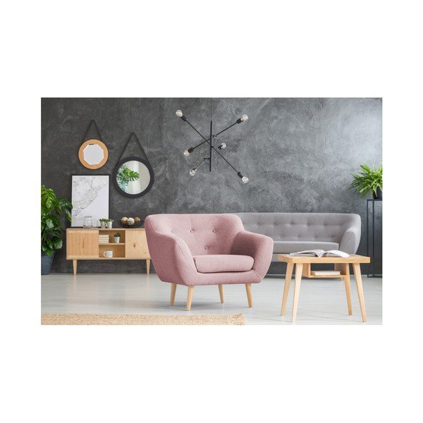 Ružové kreslo so svetlými nohami Mazzini Sofas Sicile-image-4