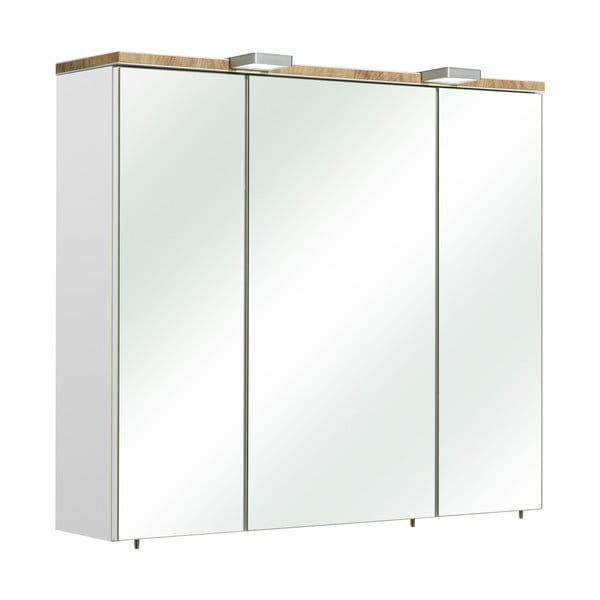 Biela závesná kúpeľňová skrinka so zrkadlom 80x70 cm Set 931 - Pelipal