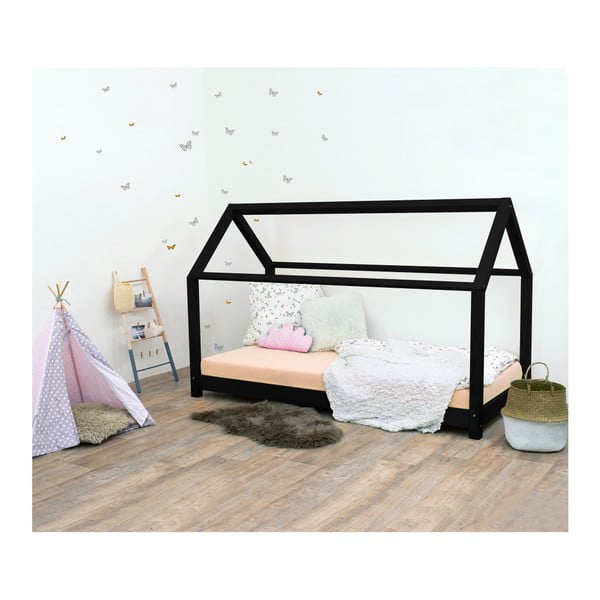 Čierna detská posteľ bez bočníc zo smrekového dreva Benlemi Tery, 120 × 180 cm
