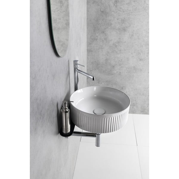 Biele keramické okrúhle umývadlo ø 37 cm Picobello – Sapho-image-1