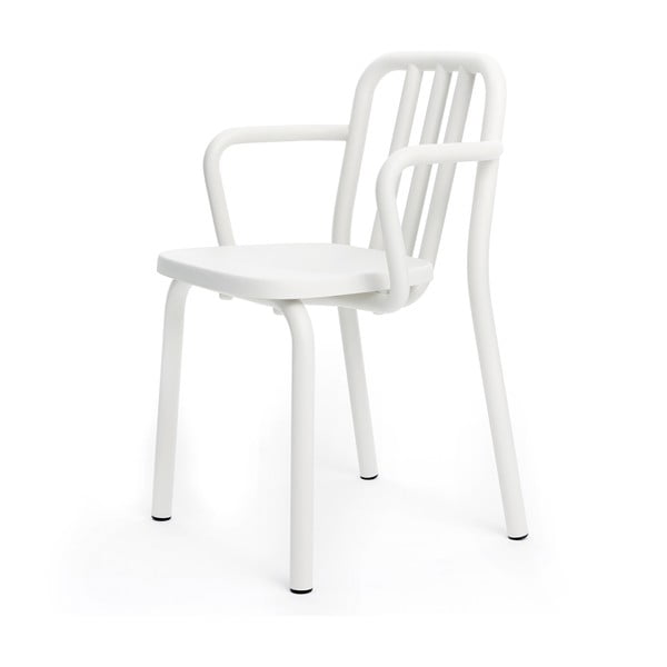 Biela stolička s rúčkami Mobles 114 Tube