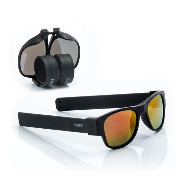 Čierno-oranžové zrolovateľné slnečné okuliare InnovaGoods Sunfold ES2
