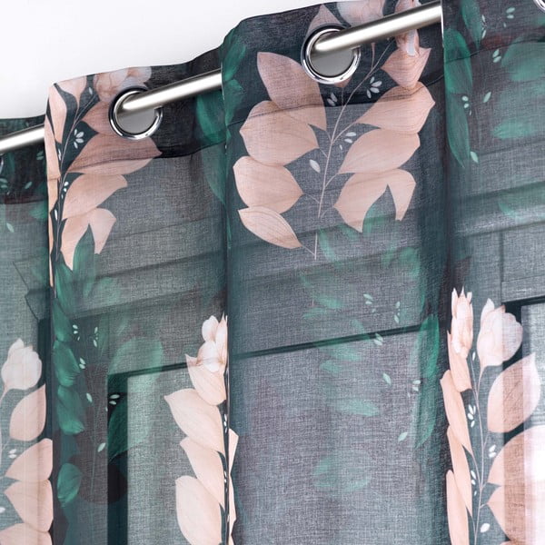 Tmavozelená voálová záclona 140x280 cm Belline – douceur d'intérieur-image-1